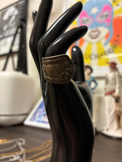 Antique 1920s Wm. Rogers & Son Vintage Silver Plated Spoon Ring