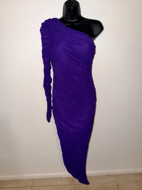 Fashion Nova Chic One-Shoulder Purple Dress