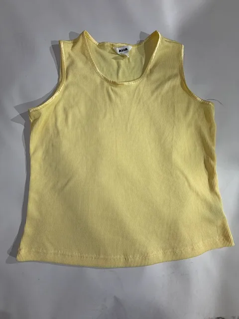 ALIA Yellow Ribbed Sleeveless Knit Tank Top Size 1X