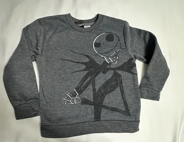 Disney The Nightmare Before Christmas Sweatshirt Size 6 Gray Jack Skellington