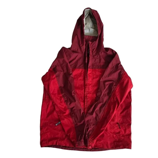 Marmot PreCip Waterproof Rain Jacket Windbreaker Red Women's Large Hiking