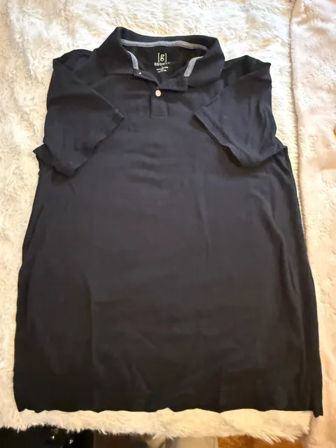 George Short Sleeve Polo Shirt Size L Black