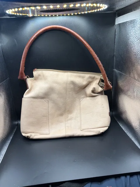 “As Is” Sundance Leather Simplicity Hobo Shoulder Bag Tan Brown