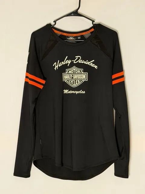 Harley-Davidson Long Sleeve Shirt Size L Black Graphic