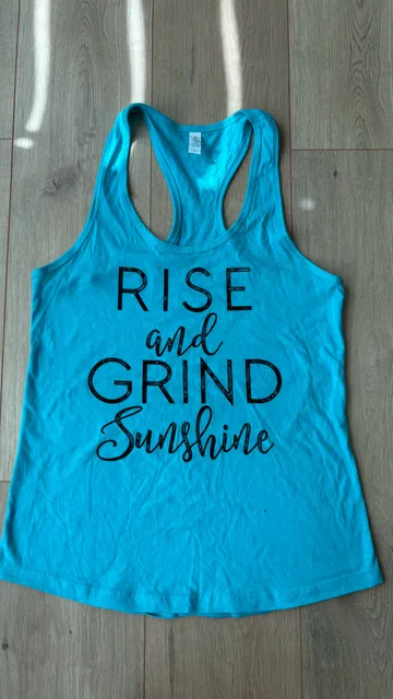 Next Level Apparel Rise and Grind Sunshine Racerback Tank Top Size M
