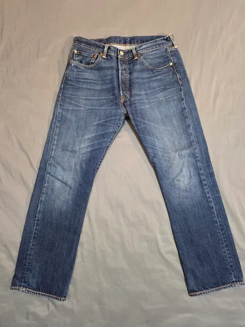 Levi's 501 Original Fit Jeans 34x30 Blue Denim Button Fly