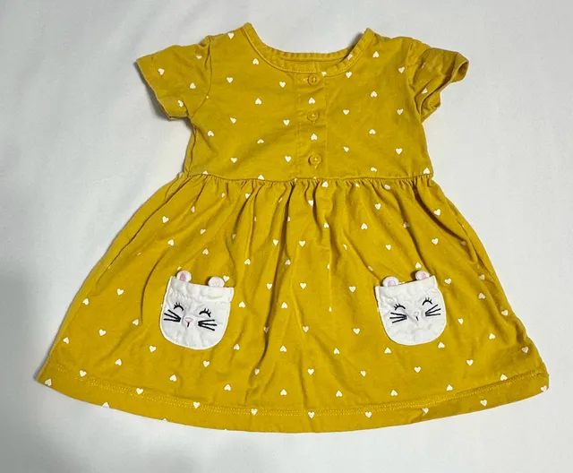 Carter's Heart Dress Size 9M Yellow