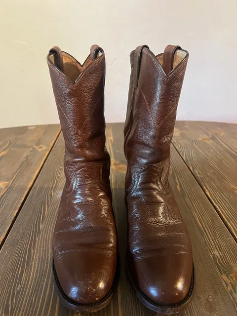 Justin Western Boots Brown Leather Cowboy 6 1/2