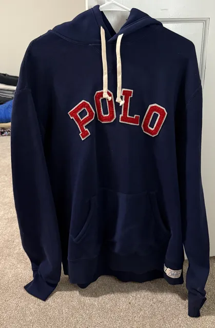 Polo Ralph Lauren Hoodie Size XL Navy Blue Fleece Applique Logo