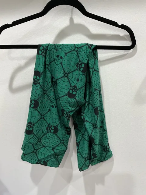 Lularoe OS Halloween Leggings Green Skull Web Print #61 NWT