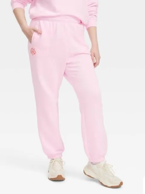 Roller Rabbit women’s Light Pink Kids Sweatpants with Orange Logo S