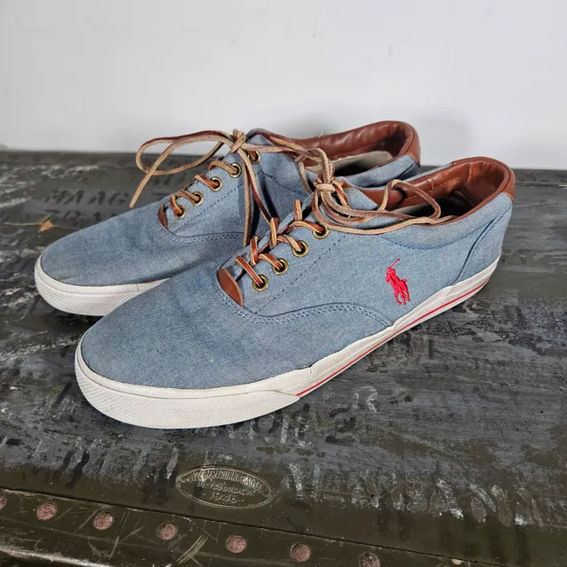 Polo Ralph Lauren Vaughn Denim Canvas Sneakers Blue Shoes
