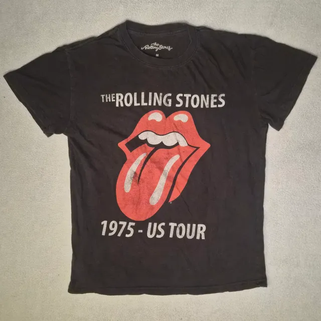 The Rolling Stones 1975 US Tour T-Shirt Size M Black