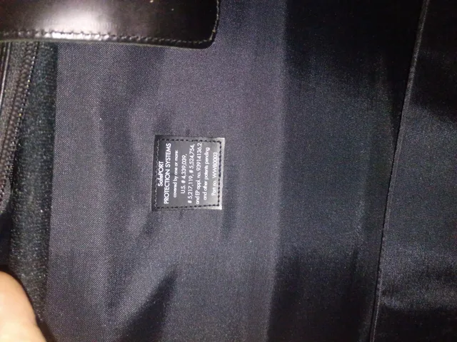 SafePort Protection Systems Black Leather Briefcase Laptop Bag