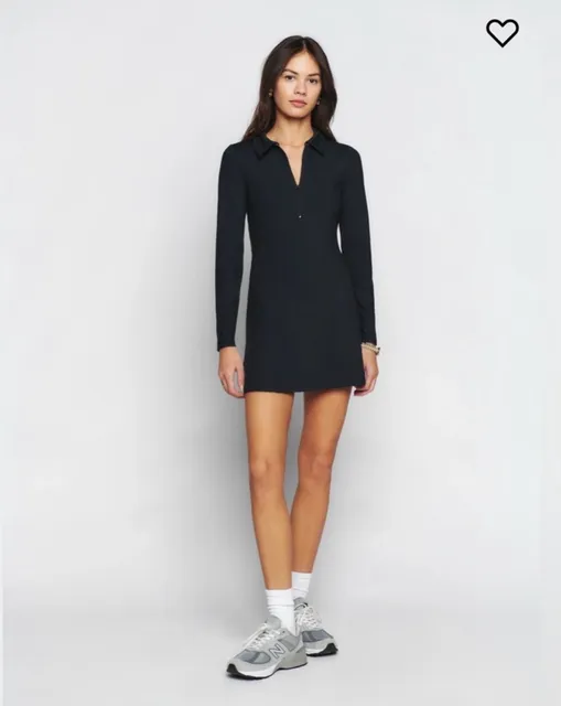 NWT Reformation Desirae EcoStretch Dress Size M Black
