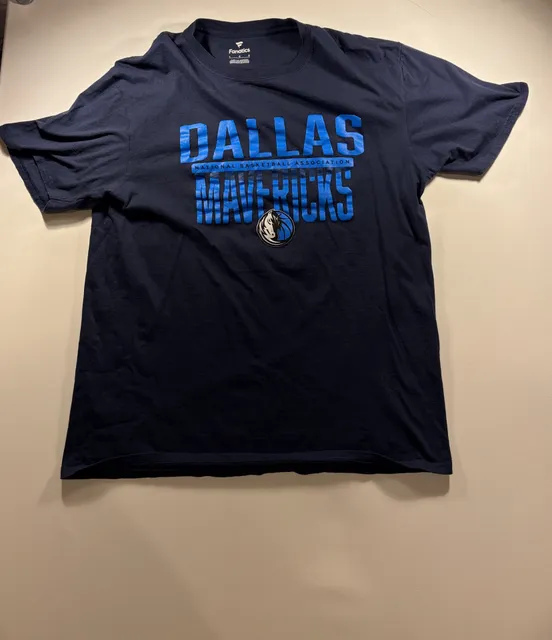 Fanatics Dallas Mavericks T-Shirt Navy Blue Graphic Short Sleeve Tee
