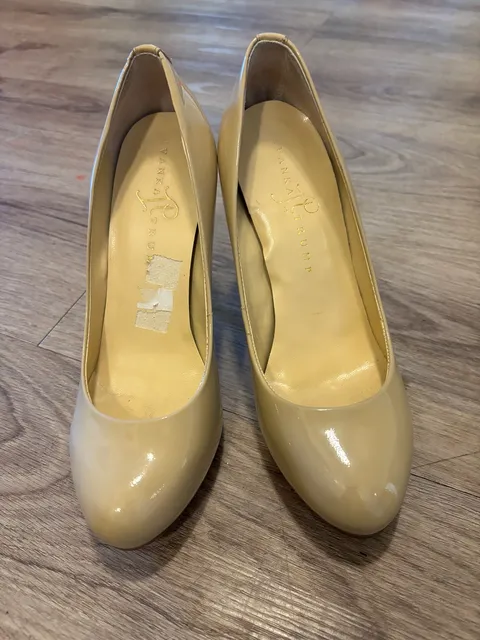 Ivanka Trump Patent Leather Pumps Nude Beige Heels