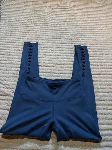 Yogalicious Leggings Size S Blue Criss Cross Ankle