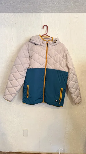 Vans MTE-1 Colorblock Puffer Jacket Size Large Oatmeal Deep Teal