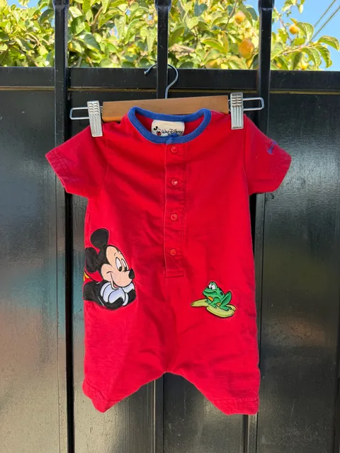 Walt Disney World Mickey Mouse Romper Size 6M Red