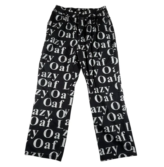 Lazy Oaf Lazy All Over Unisex Pants Size 32 Black White