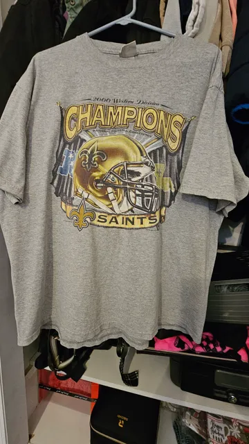 Vintage 2000 New Orleans Saints NFC West Champions Lee Sport T-Shirt XL NFL