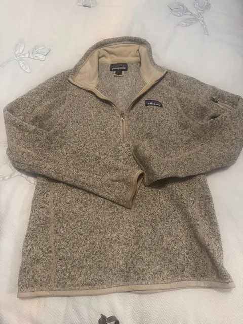 Patagonia Better Sweater 1/4 Zip Size S Fleece Pullover Heather Beige