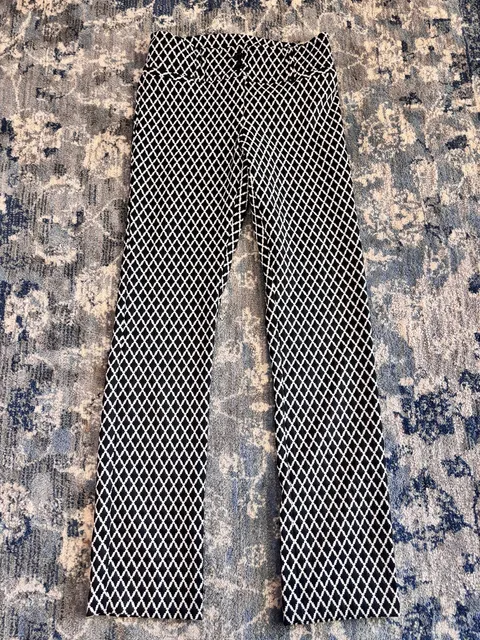Soho Apparel Ltd. Pants Size 6 Black White Diamond Pattern Slim Trousers