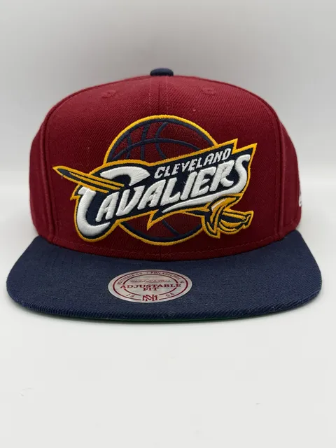 2014 Mitchell & Ness Cleveland Cavaliers XL Logo Snapback Hat Burgundy NBA