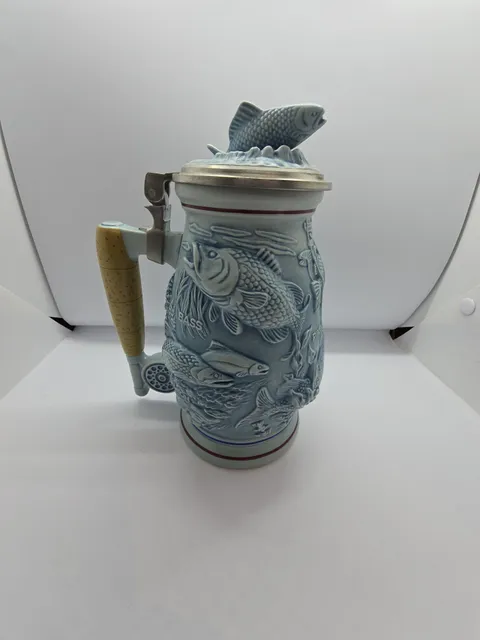 Avon 1990 Freshwater Fishing Stein Beer Mug Ceramic