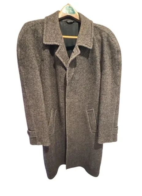 Ashford and Reede Mens Gray Wool Tweed Overcoat Size 46R