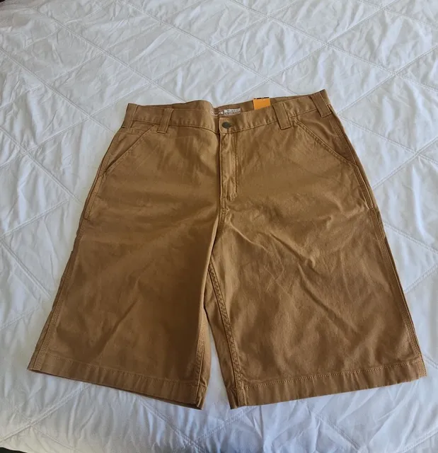 Carhartt Rugged Flex Relaxed Fit Canvas Work Short Size 38 Brown