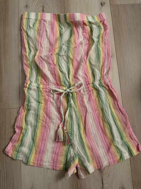 Becca Marbella Striped Romper Swim Cover