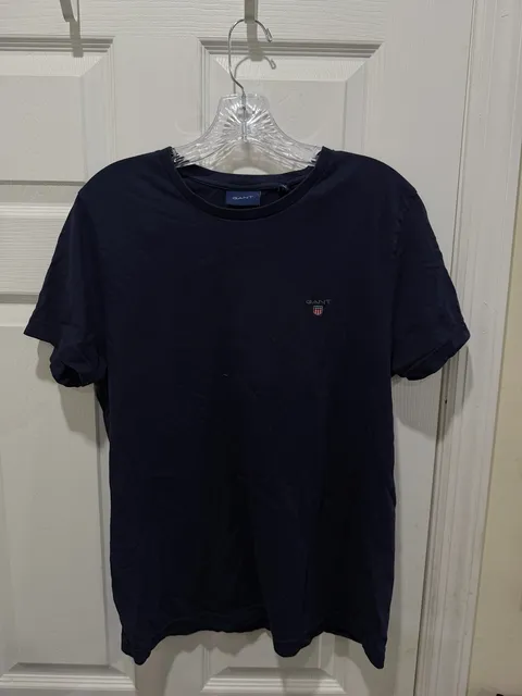 Gant T-Shirt Size XL Navy Blue Crewneck Logo
