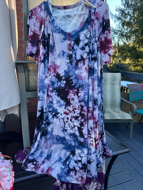 Torrid Super Soft Knits Sleepdress Size 3 Tie Dye Henley Short Sleeve