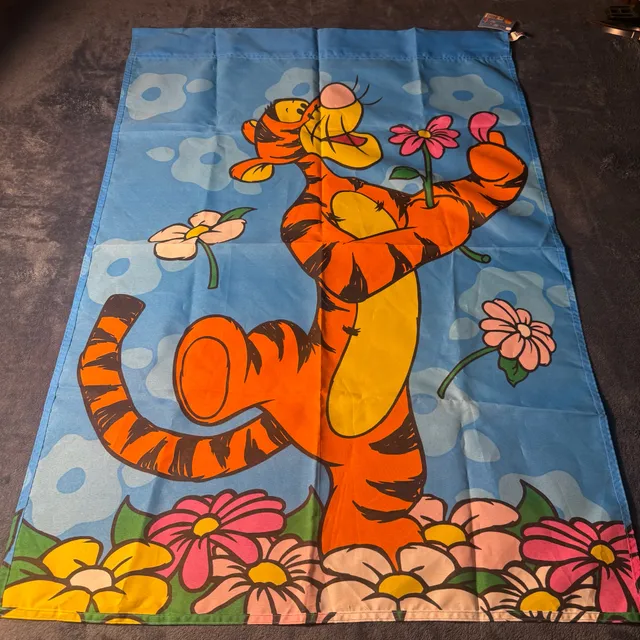 Disney Tigger Flowers Garden Flag 28 x 41 Screen Printed Yard Banner
