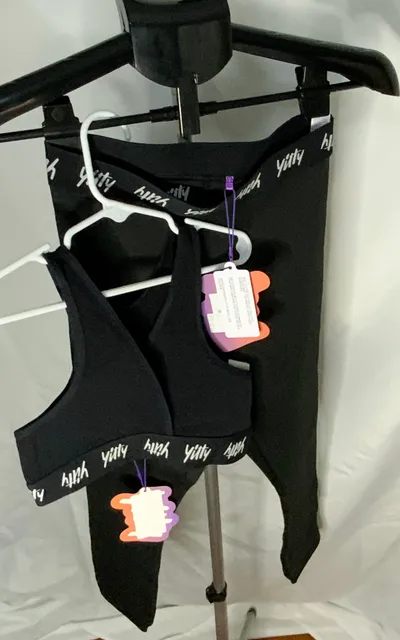 Yitty Major Label Set Size S Black Bra Leggings Lot NWT