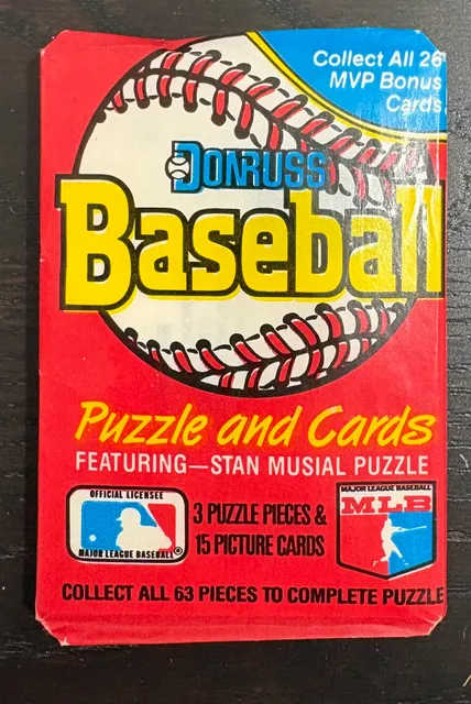Donruss Baseball Wax Pack 1988 Unopened Vintage Trading Cards Stan Musial Puzzle
