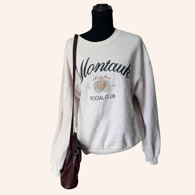 montauk social club oversized crewneck sweatshirt preppy coastal size medium