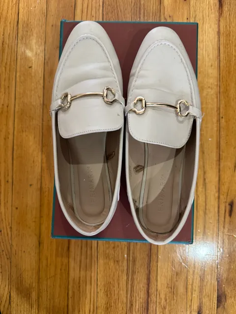 Primark Horsebit Loafers Off White Gold Hardware