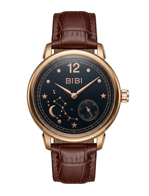 Bibi Constellation Automatic Rose Gold Leather Watch