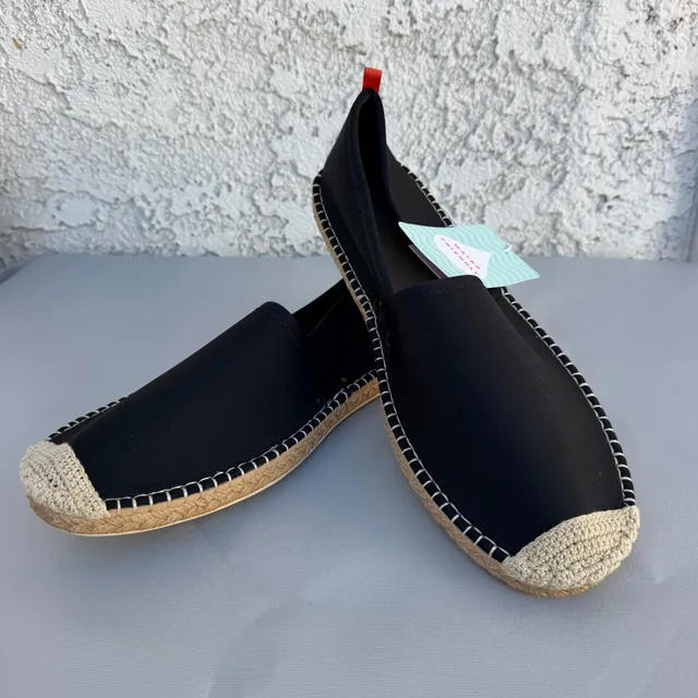 Sea Star Beachcomber Espadrilles Mens 12 Black Water Shoes Slip On NWT