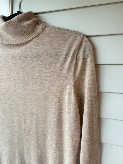 Tissue Thin Wool Blend Turtleneck Sweater Clean Cool Girl Elevated Basic 