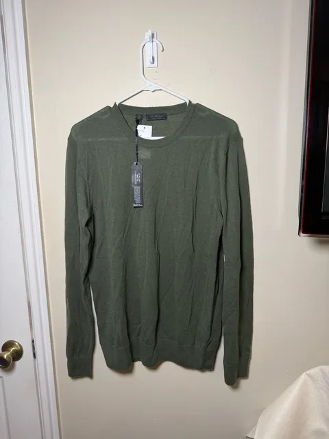 Saks Fifth Avenue Cashmere Crewneck Sweater Size M Olive