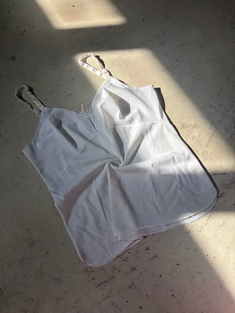 Figurfit Lingerie Vintage Cami Top Size 36 White Lace Trim