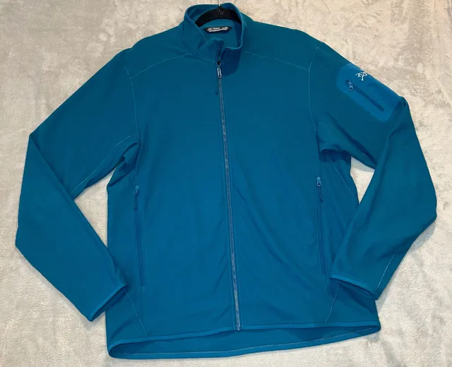 Arcteryx Delta LT Jacket Size L Blue Polartec Fleece Full Zip