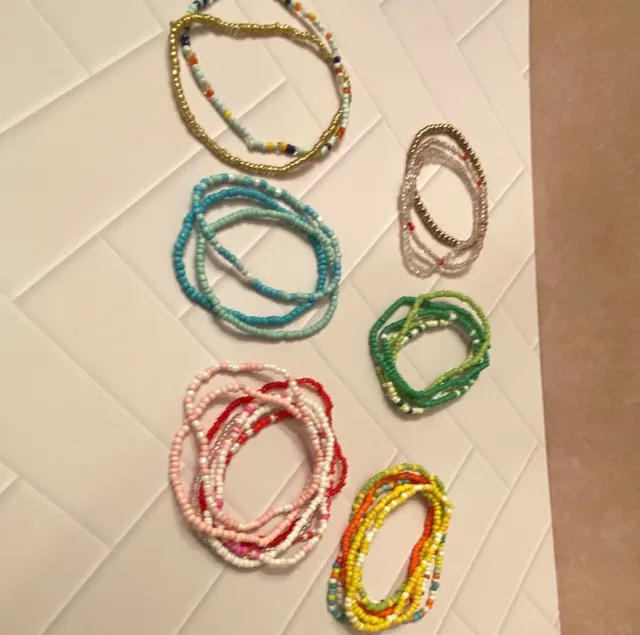 Unbranded 26 Beaded Bracelets Set Multi Color Glass Seed Beads Stackable