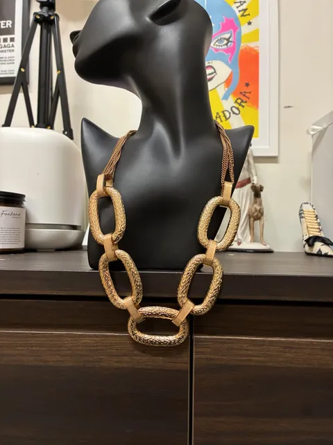 Aldo Vintage 1990s Copper Link Statement Necklace