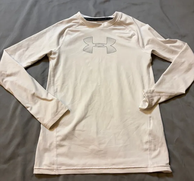 Under Armour HeatGear Fitted Long Sleeve Shirt YMD White