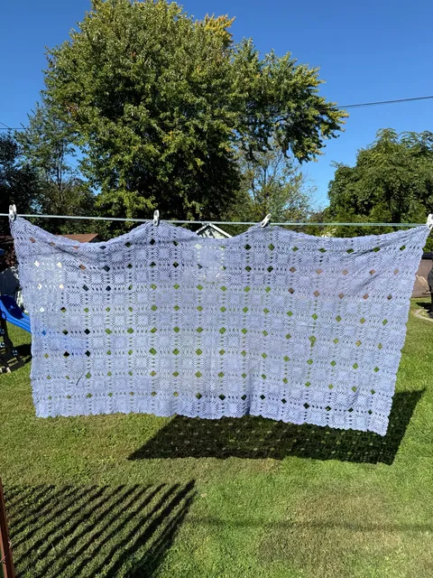 Vintage Handcrafted Crochet table cloth.
